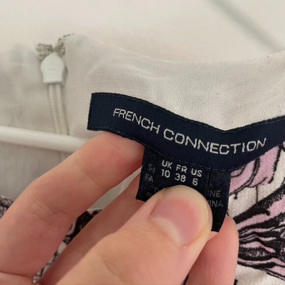 FRENCH CONNECTION Flight of Fancy Floral Ruffle Mini Dress Lilac Lavender Shift - Picture 8 of 16